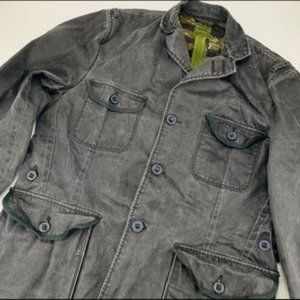 Lucky Brand Oil Rubbed Black Canvas Coat Size XL